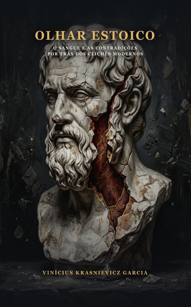 Capa do livro Olhar Estoico: O Sangue e as Contradições por Trás dos Clichês Modernos